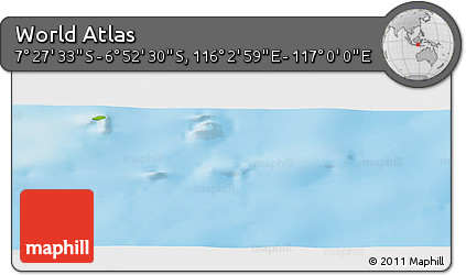 Physical Panoramic Map of the Area around 7° 10' 2" S, 116° 31' 30" E