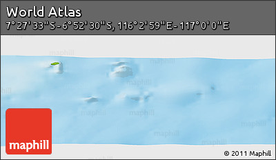Physical Panoramic Map of the Area around 7° 10' 2" S, 116° 31' 30" E
