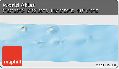 Physical Panoramic Map of the Area around 7° 10' 2" S, 116° 31' 30" E