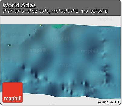 Satellite 3D Map of the Area around 7° 10' 2" S, 119° 4' 29" E