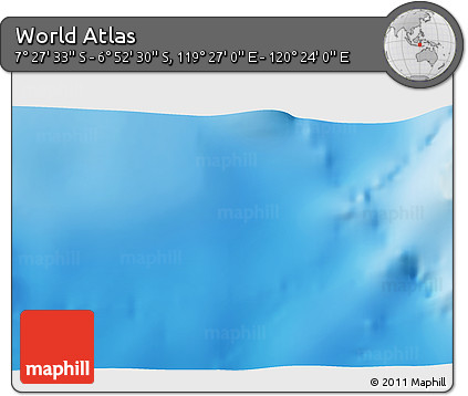 Physical 3D Map of the Area around 7° 10' 2" S, 119° 55' 30" E