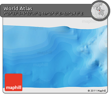 Political 3D Map of the Area around 7° 10' 2" S, 119° 55' 30" E