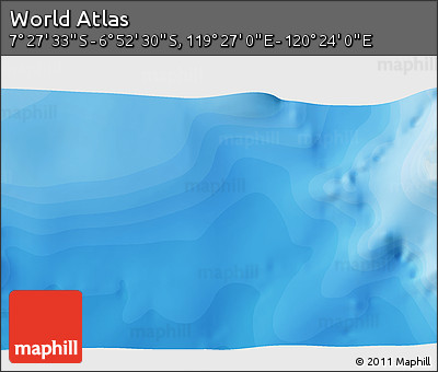 Political 3D Map of the Area around 7° 10' 2" S, 119° 55' 30" E