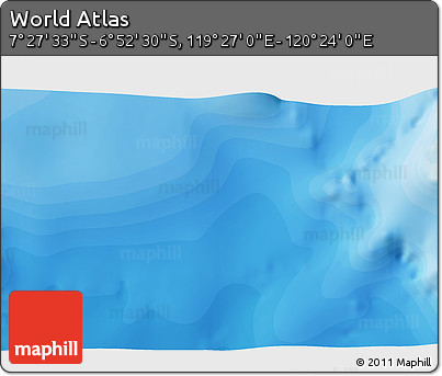 Political 3D Map of the Area around 7° 10' 2" S, 119° 55' 30" E