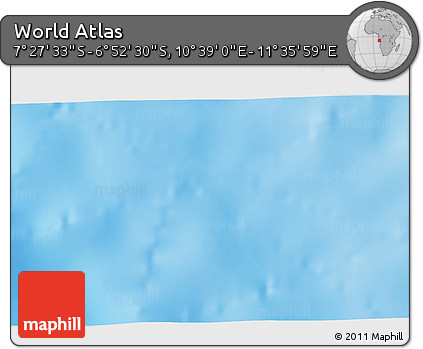 Shaded Relief 3D Map of the Area around 7° 10' 2" S, 11° 7' 30" E
