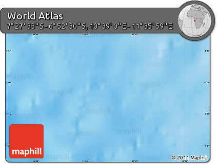 Physical Map of the Area around 7° 10' 2" S, 11° 7' 30" E