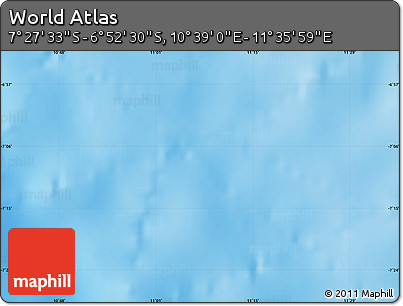 Physical Map of the Area around 7° 10' 2" S, 11° 7' 30" E