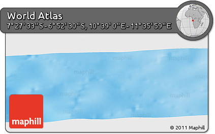 Physical Panoramic Map of the Area around 7° 10' 2" S, 11° 7' 30" E