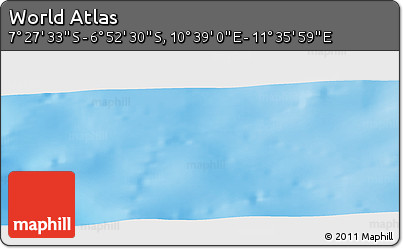 Physical Panoramic Map of the Area around 7° 10' 2" S, 11° 7' 30" E
