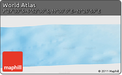 Physical Panoramic Map of the Area around 7° 10' 2" S, 11° 58' 29" E