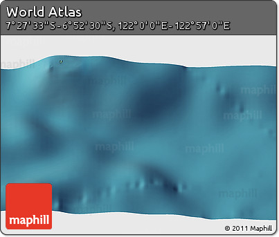 Satellite 3D Map of the Area around 7° 10' 2" S, 122° 28' 29" E