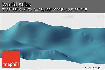 Satellite Panoramic Map of the Area around 7° 10' 2" S, 122° 28' 29" E