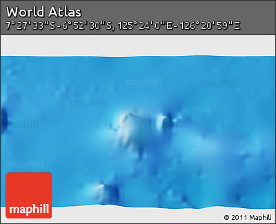 Physical 3D Map of the Area around 7° 10' 2" S, 125° 52' 30" E