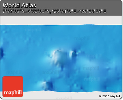 Physical 3D Map of the Area around 7° 10' 2" S, 125° 52' 30" E