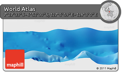 Physical Panoramic Map of the Area around 7° 10' 2" S, 127° 34' 30" E