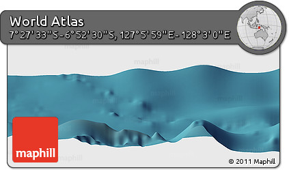 Satellite Panoramic Map of the Area around 7° 10' 2" S, 127° 34' 30" E