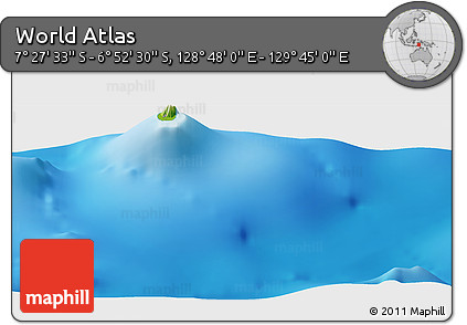 Physical Panoramic Map of the Area around 7° 10' 2" S, 129° 16' 30" E