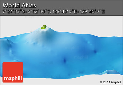 Physical Panoramic Map of the Area around 7° 10' 2" S, 129° 16' 30" E