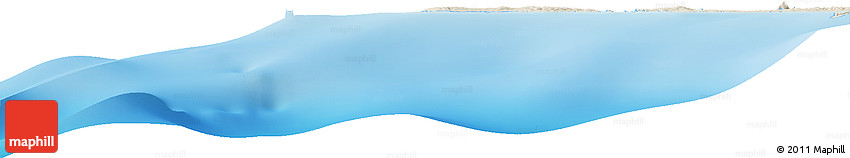 Shaded Relief Horizon Map of the Area around 7° 10' 2" S, 130° 58' 29" E