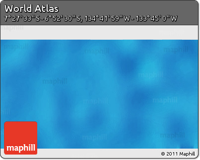 Shaded Relief 3D Map of the Area around 7° 10' 2" S, 134° 13' 29" W