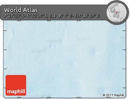 Physical Map of the Area around 7° 10' 2" S, 135° 13' 29" E