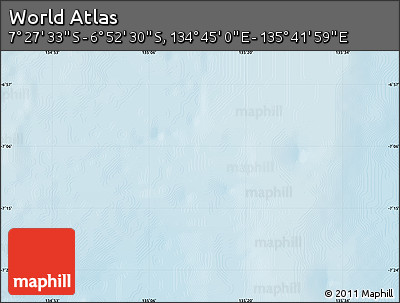Physical Map of the Area around 7° 10' 2" S, 135° 13' 29" E