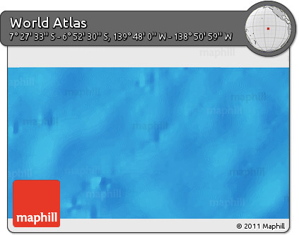 Physical 3D Map of the Area around 7° 10' 2" S, 139° 19' 29" W