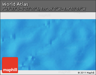 Physical 3D Map of the Area around 7° 10' 2" S, 139° 19' 29" W