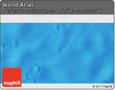 Physical 3D Map of the Area around 7° 10' 2" S, 139° 19' 29" W