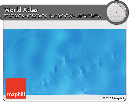 Shaded Relief 3D Map of the Area around 7° 10' 2" S, 140° 10' 30" W