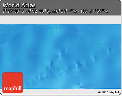 Shaded Relief 3D Map of the Area around 7° 10' 2" S, 140° 10' 30" W