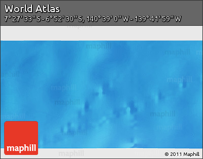 Shaded Relief 3D Map of the Area around 7° 10' 2" S, 140° 10' 30" W