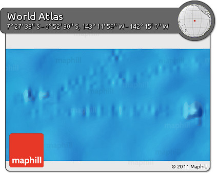 Physical 3D Map of the Area around 7° 10' 2" S, 142° 43' 29" W