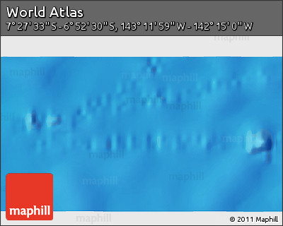 Physical 3D Map of the Area around 7° 10' 2" S, 142° 43' 29" W