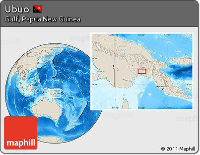 Shaded Relief Location Map of Ubuo