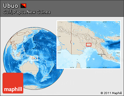 Shaded Relief Location Map of Ubuo