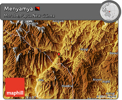 Physical 3D Map of Menyamya