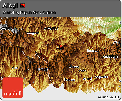 Physical Panoramic Map of Aiogi