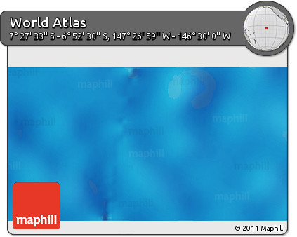 Physical 3D Map of the Area around 7° 10' 2" S, 146° 58' 29" W