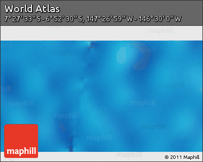 Physical 3D Map of the Area around 7° 10' 2" S, 146° 58' 29" W