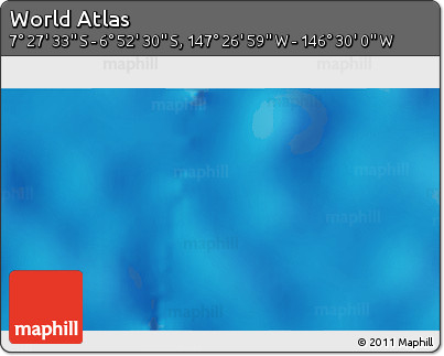 Physical 3D Map of the Area around 7° 10' 2" S, 146° 58' 29" W