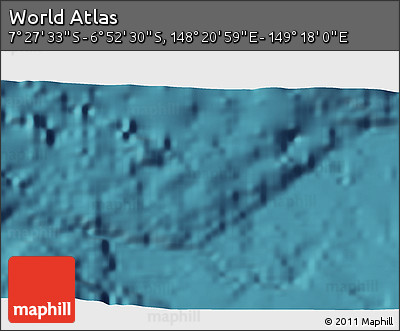 Satellite 3D Map of the Area around 7° 10' 2" S, 148° 49' 29" E