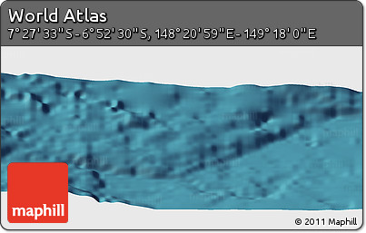 Satellite Panoramic Map of the Area around 7° 10' 2" S, 148° 49' 29" E