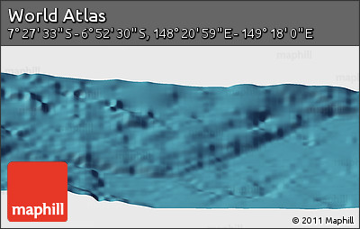 Satellite Panoramic Map of the Area around 7° 10' 2" S, 148° 49' 29" E