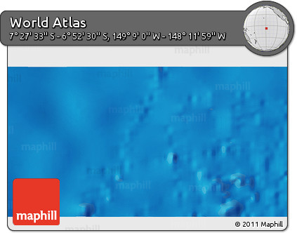 Physical 3D Map of the Area around 7° 10' 2" S, 148° 40' 30" W