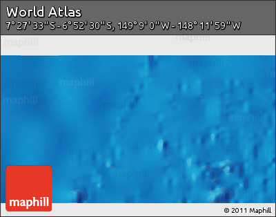Physical 3D Map of the Area around 7° 10' 2" S, 148° 40' 30" W