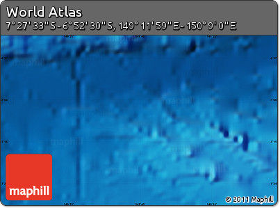 Physical Map of the Area around 7° 10' 2" S, 149° 40' 30" E