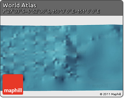 Satellite 3D Map of the Area around 7° 10' 2" S, 150° 31' 30" E