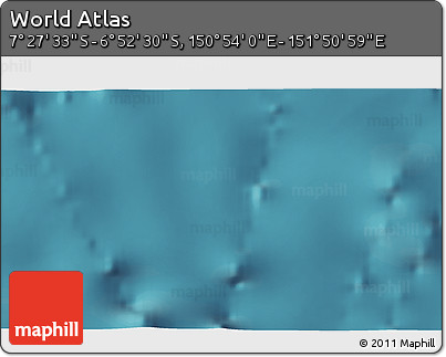 Satellite 3D Map of the Area around 7° 10' 2" S, 151° 22' 30" E