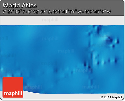 Shaded Relief 3D Map of the Area around 7° 10' 2" S, 151° 13' 29" W